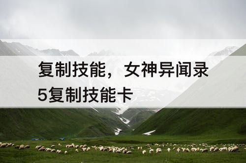 复制技能，女神异闻录5复制技能卡