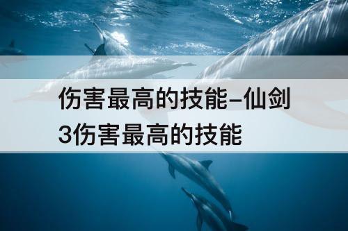伤害最高的技能-仙剑3伤害最高的技能