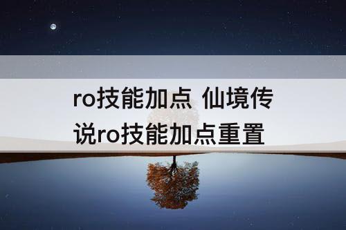 ro技能加点 仙境传说ro技能加点重置