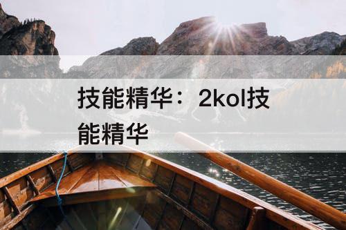 技能精华：2kol技能精华