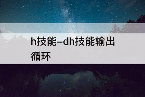 h技能-dh技能输出循环