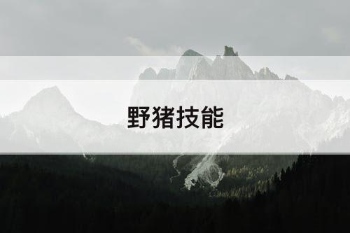 野猪技能