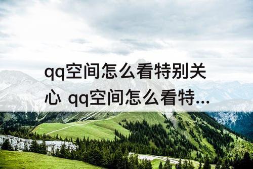 qq空间怎么看特别关心 qq空间怎么看特别关心的说说