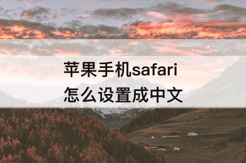 苹果手机safari怎么设置成中文