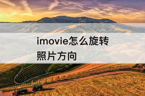 imovie怎么旋转照片方向