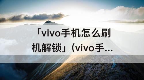 「vivo手机怎么刷机解锁」(vivo手机怎么刷机解锁教程)