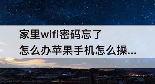 家里wifi密码忘了怎么办苹果手机怎么操作