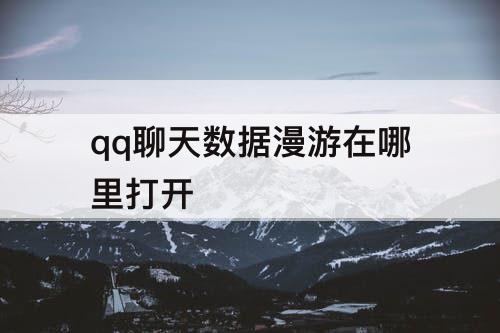 qq聊天数据漫游在哪里打开