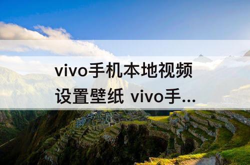 vivo手机本地视频设置壁纸 vivo手机本地视频设置壁纸有声音