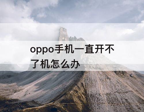 oppo手机一直开不了机怎么办