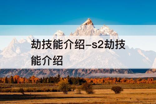 劫技能介绍-s2劫技能介绍