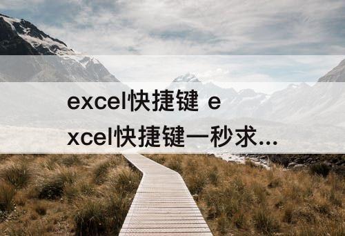 excel快捷键 excel快捷键一秒求和