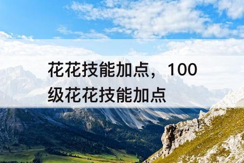 花花技能加点，100级花花技能加点