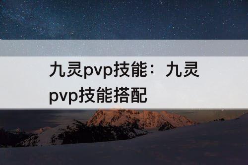 九灵pvp技能：九灵pvp技能搭配