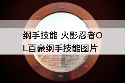 纲手技能 火影忍者OL百豪纲手技能图片