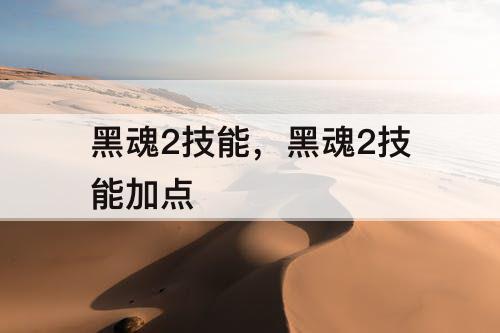 黑魂2技能，黑魂2技能加点