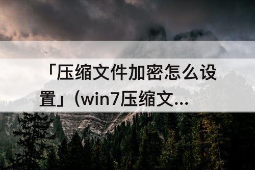 「压缩文件加密怎么设置」(win7压缩文件加密怎么设置)
