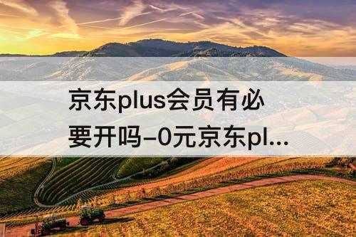 京东plus会员有必要开吗-0元京东plus会员有必要开吗