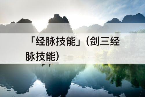 「经脉技能」(剑三经脉技能)