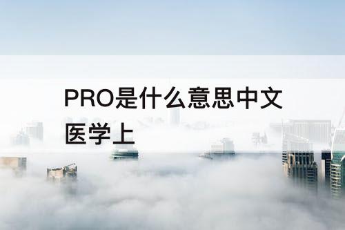 PRO是什么意思中文医学上