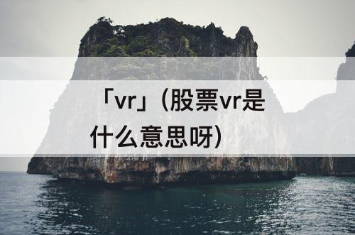 「vr」(股票vr是什么意思呀)
