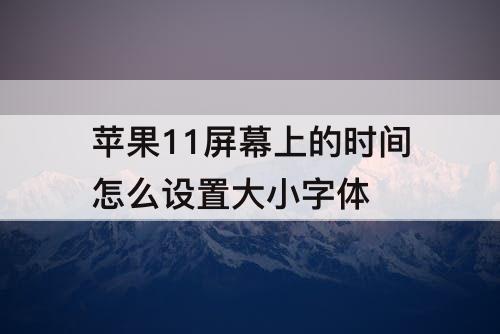 苹果11屏幕上的时间怎么设置大小字体
