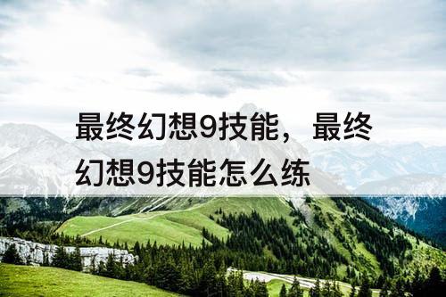 最终幻想9技能，最终幻想9技能怎么练