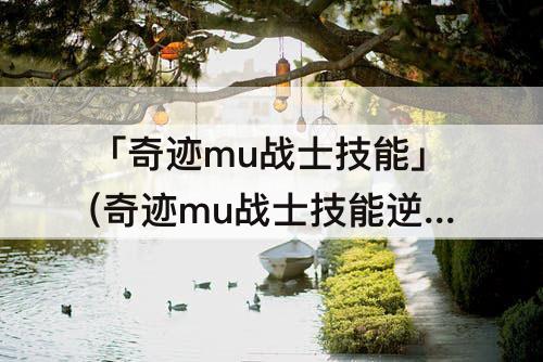 「奇迹mu战士技能」(奇迹mu战士技能逆流)