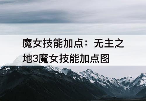魔女技能加点：无主之地3魔女技能加点图