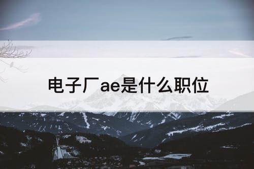 电子厂ae是什么职位