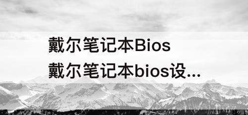 戴尔笔记本Bios 戴尔笔记本bios设置硬盘启动教程