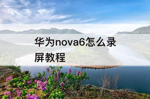 华为nova6怎么录屏教程