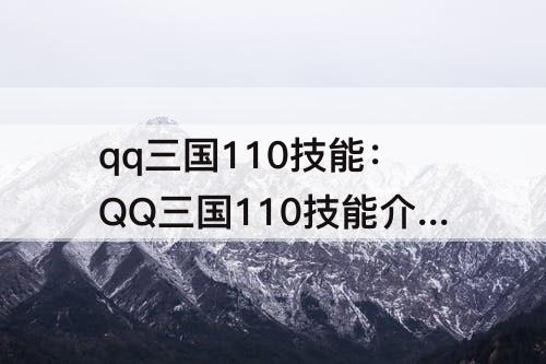 qq三国110技能：QQ三国110技能介绍