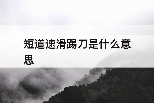 短道速滑踢刀是什么意思