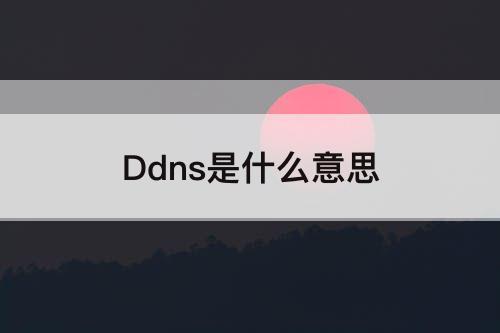 Ddns是什么意思