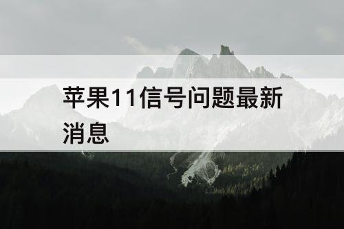 苹果11信号问题最新消息