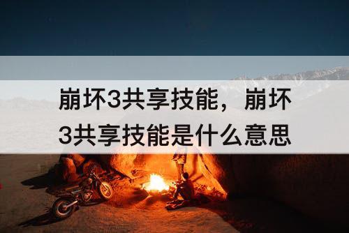 崩坏3共享技能，崩坏3共享技能是什么意思