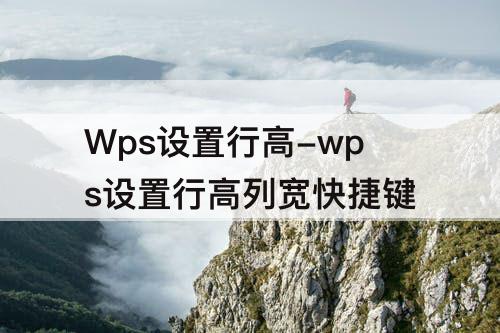 Wps设置行高-wps设置行高列宽快捷键