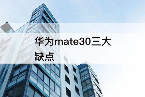 华为mate30三大缺点