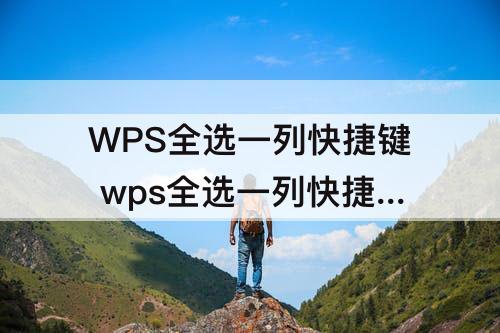 WPS全选一列快捷键 wps全选一列快捷键ctrl加什么