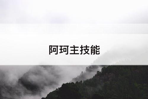 阿珂主技能