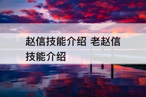 赵信技能介绍 老赵信技能介绍