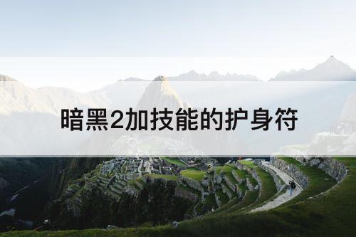 暗黑2加技能的护身符