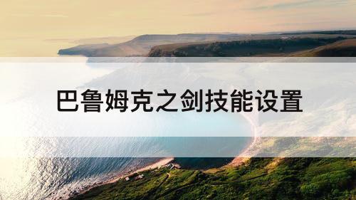巴鲁姆克之剑技能设置