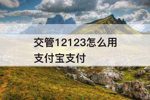 交管12123怎么用支付宝支付