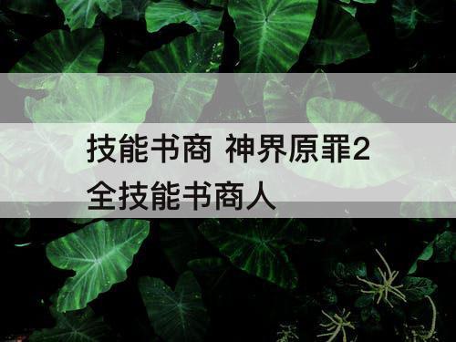 技能书商 神界原罪2全技能书商人