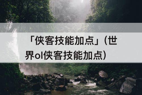 「侠客技能加点」(世界ol侠客技能加点)
