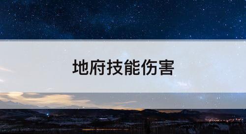 地府技能伤害