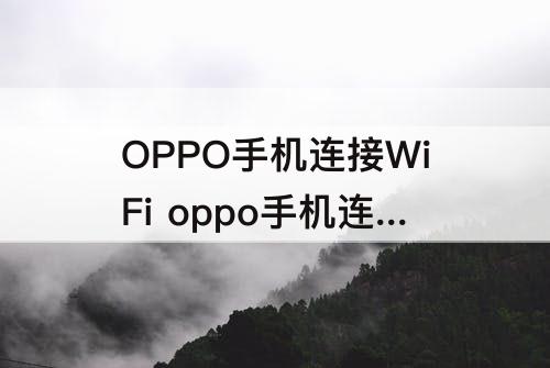 OPPO手机连接WiFi oppo手机连接wifi一直显示正在连接