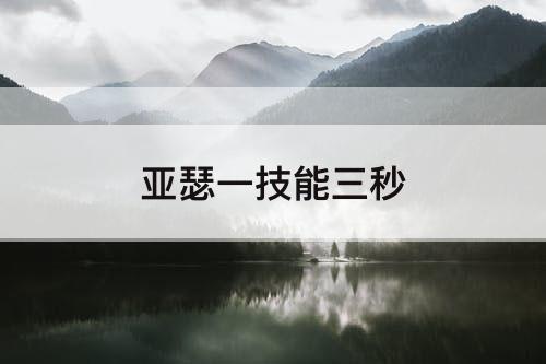 亚瑟一技能三秒